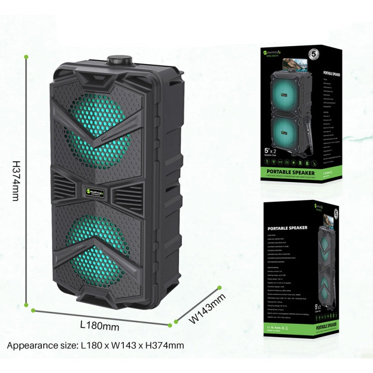 NewRixing NRG5501B Outdoor Portable Karaoke Wireless Speaker 16W Audio Amplifier with Mic - Desktop Speaker by NewRixing | Online Shopping UK | buy2fix