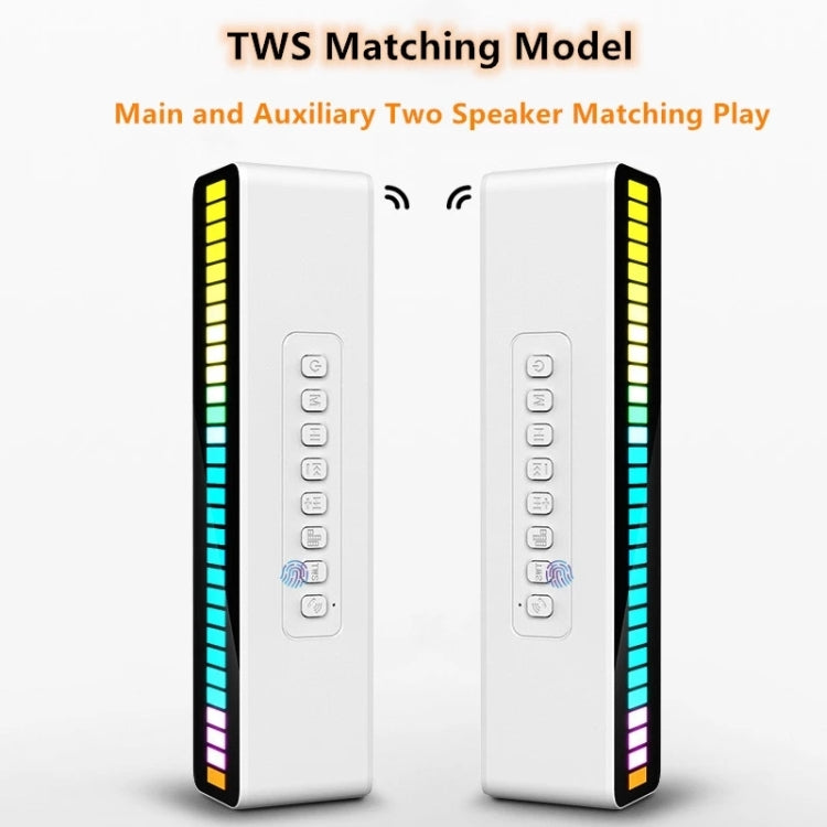 Duosi M8 LED Pickup Rhythm Ambient Light Multi-function TWS Bluetooth Speaker Bar(White) - Desktop Speaker by Duosi | Online Shopping UK | buy2fix