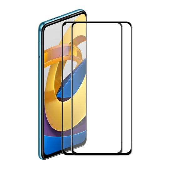 2 PCS For Xiaomi Poco M4 Pro 5G ENKAY 6D Full Glue Tempered Glass Full Film