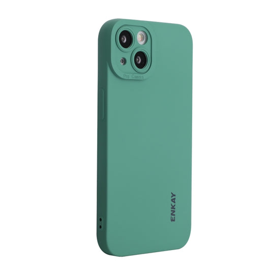 For iPhone 13 ENKAY Liquid Silicone Phone Case(Dark Green) - iPhone 13 Cases by ENKAY | Online Shopping UK | buy2fix