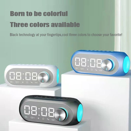 AEC S8 Alarm Clock Bluetooth Speakers with LED Light Support TF / FM(White) - Desktop Speaker by AEC | Online Shopping UK | buy2fix