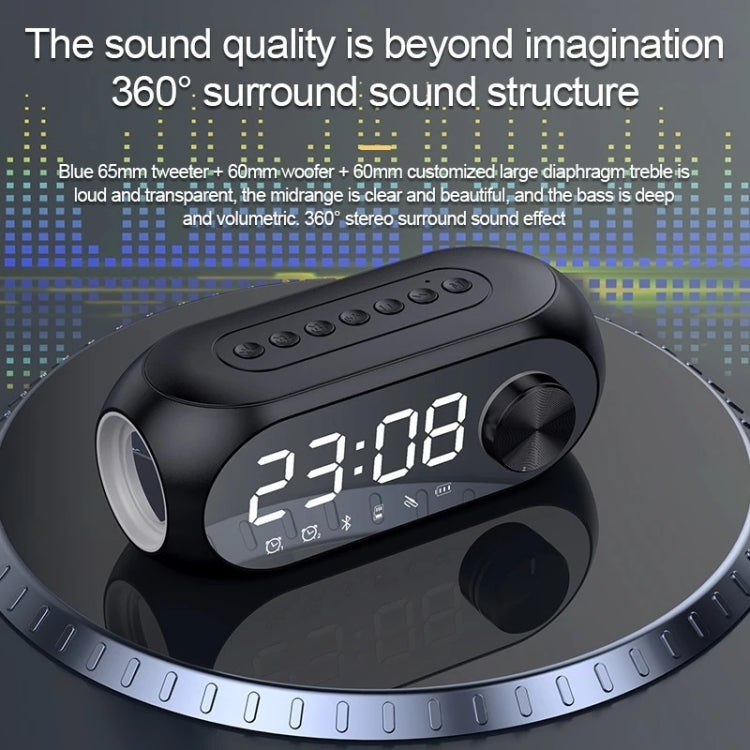 AEC S8 Alarm Clock Bluetooth Speakers with LED Light Support TF / FM(White) - Desktop Speaker by AEC | Online Shopping UK | buy2fix