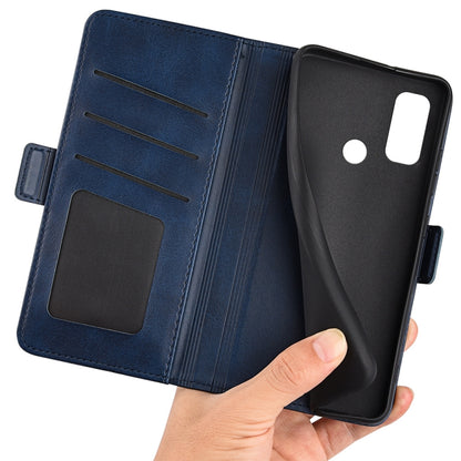 For Ulefone note 10 Dual-side Magnetic Buckle Leather Phone Case(Dark Blue) by buy2fix
