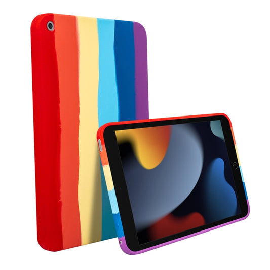 For iPad 10.2 2021 / 2020 / 2019 Liquid Silicone Magnetic Pen Function Tablet Case(Rainbow) - iPad 10.2 Cases by buy2fix | Online Shopping UK | buy2fix