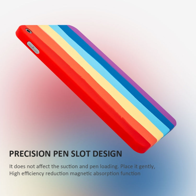 For iPad 10.2 2021 / 2020 / 2019 Liquid Silicone Magnetic Pen Function Tablet Case(Rainbow) - iPad 10.2 Cases by buy2fix | Online Shopping UK | buy2fix