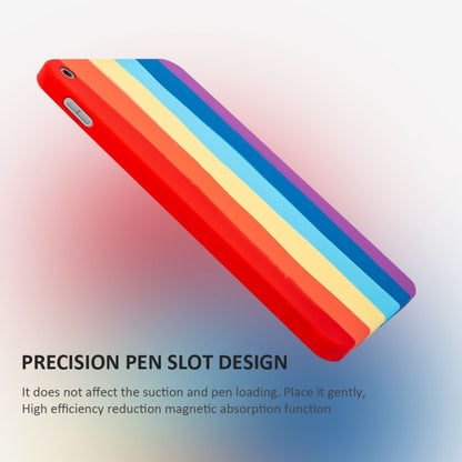 For iPad 10.2 2021 / 2020 / 2019 Liquid Silicone Magnetic Pen Function Tablet Case(Rainbow) - iPad 10.2 Cases by buy2fix | Online Shopping UK | buy2fix