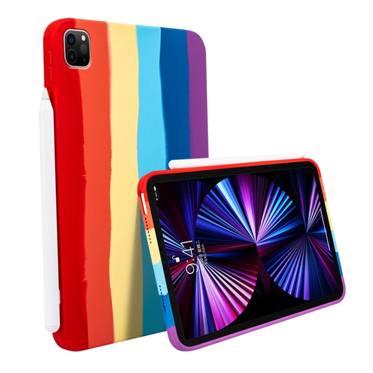For iPad Pro 11 2018 / 2020 / 2021 Liquid Silicone Magnetic Pen Function Tablet Case(Rainbow) - iPad Pro 11 (2020) Cases by buy2fix | Online Shopping UK | buy2fix