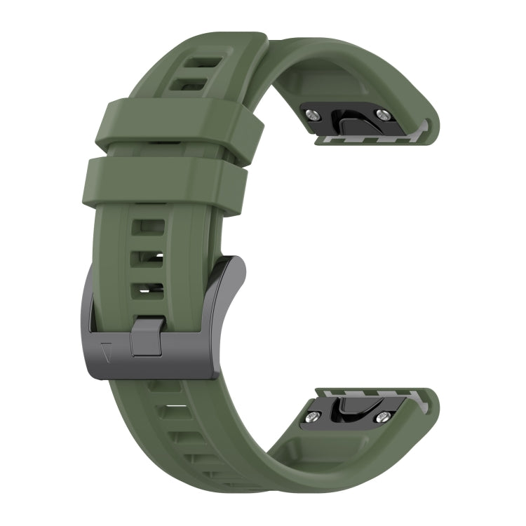 For Garmin Fenix 7 22mm Silicone Solid Color Watch Band(Dark Green) by buy2fix