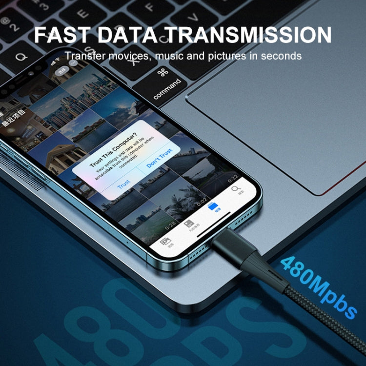 ENKAY PD 20W 3A USB-C / Type-C to 8 Pin Fast Charging Nylon Braided Data Cable, Length:1m(Green) by ENKAY