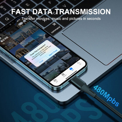 ENKAY PD 20W 3A USB-C / Type-C to 8 Pin Fast Charging Nylon Braided Data Cable, Length:1m(Black) by ENKAY