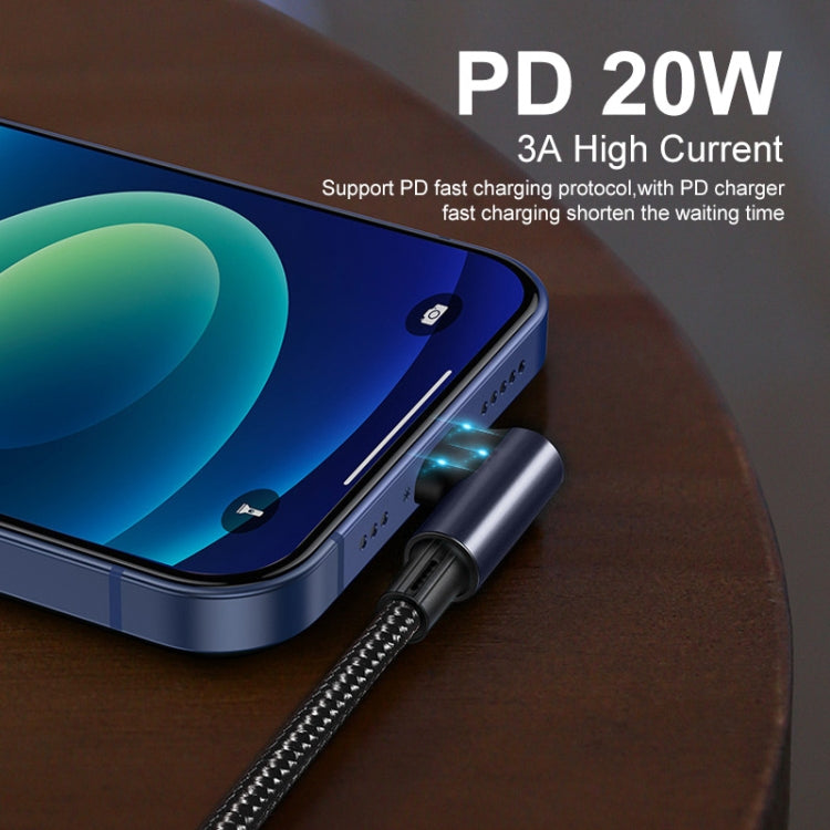 ENKAY PD 20W 3A USB-C / Type-C to 8 Pin Elbow Fast Charging Nylon Braided Data Cable, Length:1m(Green) by ENKAY