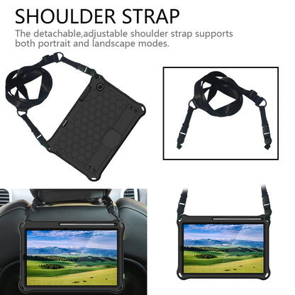 For Lenovo X306 / X606 / K10 Honeycomb EVA + PC Shockproof Tablet Case with Strap(Black+Black) - Lenovo by buy2fix | Online Shopping UK | buy2fix