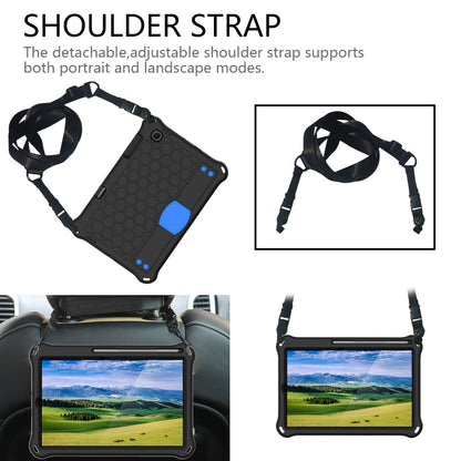 For Lenovo X306 / X606 / K10 Honeycomb EVA + PC Shockproof Tablet Case with Strap(Black+Blue) - Lenovo by buy2fix | Online Shopping UK | buy2fix