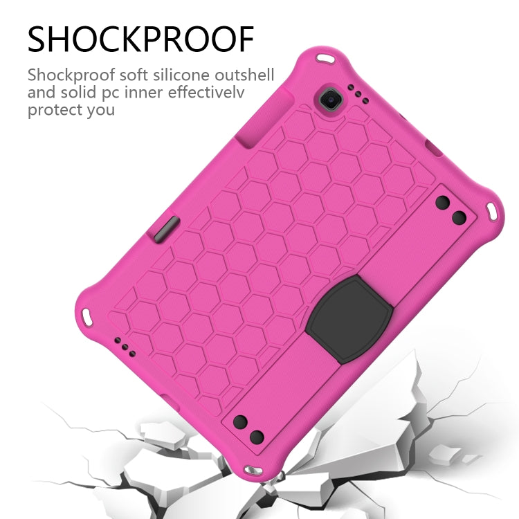 For Lenovo X306 / X606 / K10 Honeycomb EVA + PC Shockproof Tablet Case with Strap(Rose Red+Black) - Lenovo by buy2fix | Online Shopping UK | buy2fix