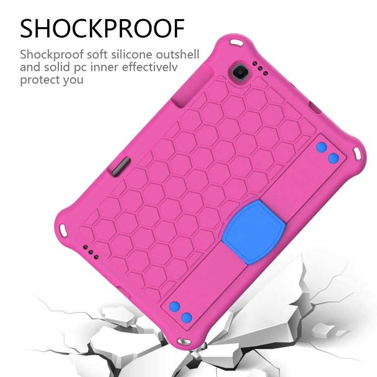 For Lenovo X306 / X606 / K10 Honeycomb EVA + PC Shockproof Tablet Case with Strap(Rose Red+Blue) - Lenovo by buy2fix | Online Shopping UK | buy2fix