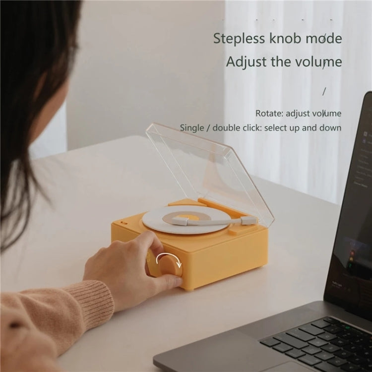 Duosi X11 Vinyl Atomic Retro Bluetooth Speaker Desktop Creative Alarm Clock(Yellow) - Desktop Speaker by Duosi | Online Shopping UK | buy2fix