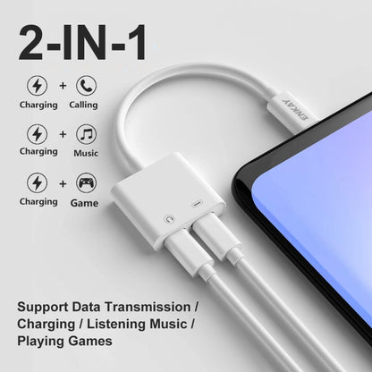ENKAY ENK-AT105 USB-C / Type-C to Dual Type-C Headphone & Charging Adapter Data Cable - Audio Adapter by ENKAY | Online Shopping UK | buy2fix