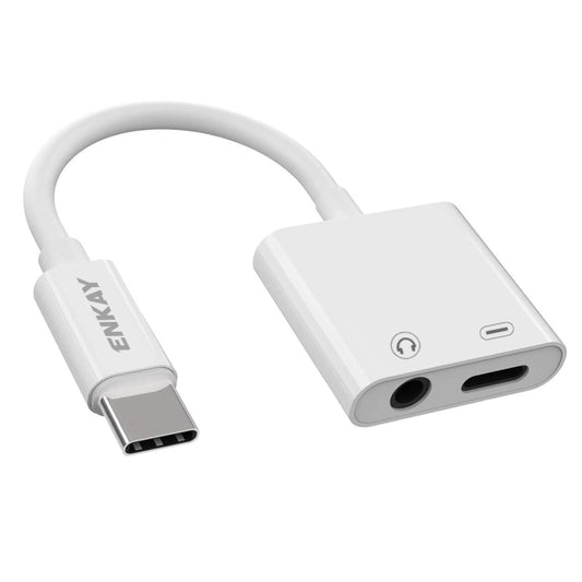 ENKAY ENK-AT106 USB-C / Type-C to 3.5mm Audio + Type-C Headphone & Charging Adapter Data Cable - Audio Adapter by ENKAY | Online Shopping UK | buy2fix