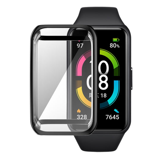 For Huawei Band 7/6 / Honor Band 6 ENKAY Hat-Prince Full Coverage Electroplated Soft TPU Case with Screen Protection(Black) by ENKAY