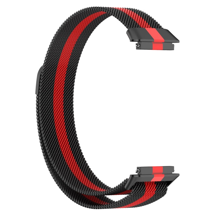 For Huawei Band 7 Milan Magnetic Watch Band(Black+Red) by buy2fix