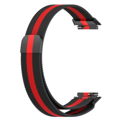 For Huawei Band 7 Milan Magnetic Watch Band(Black+Red) by buy2fix