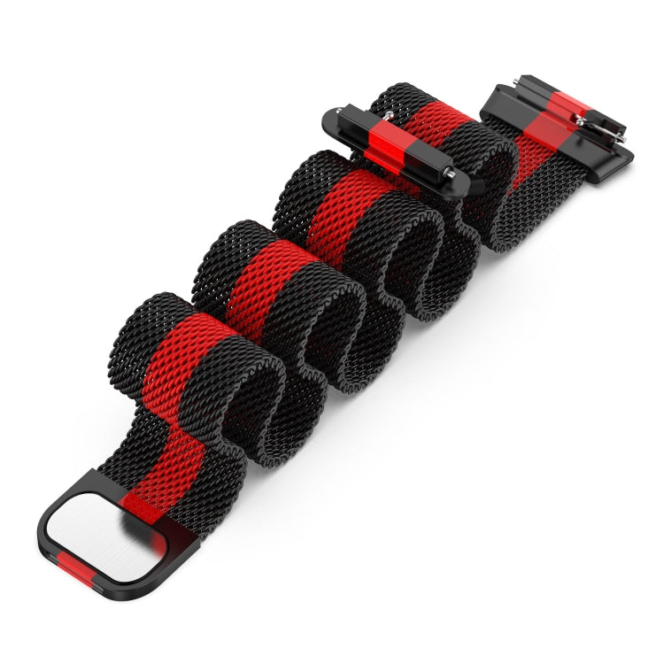 For Huawei Band 7 Milan Magnetic Watch Band(Black+Red) by buy2fix