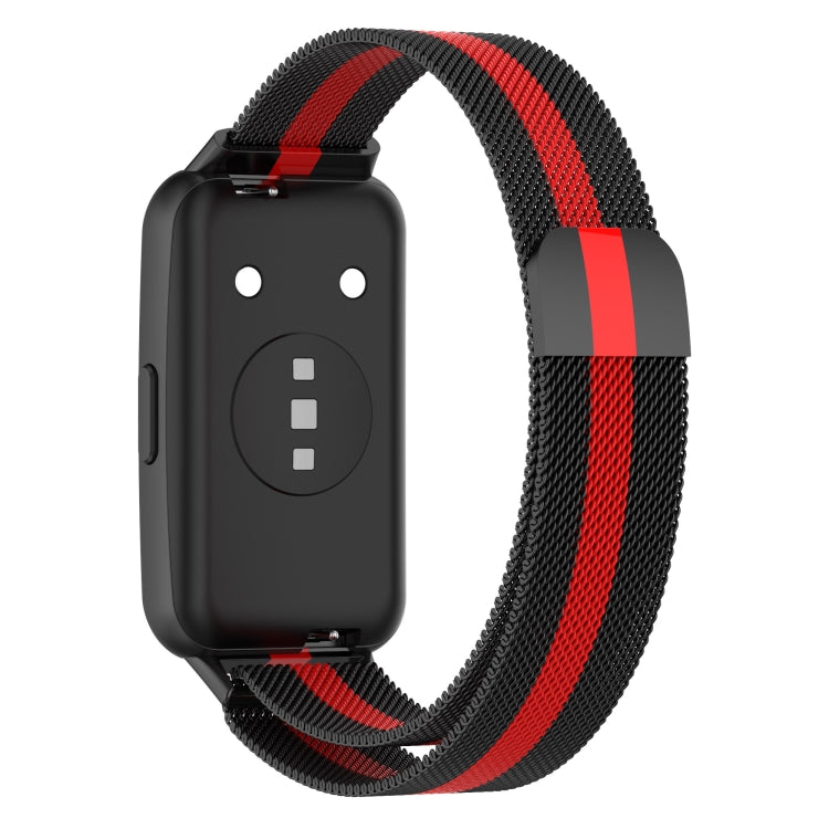 For Huawei Band 7 Milan Magnetic Watch Band(Black+Red) by buy2fix