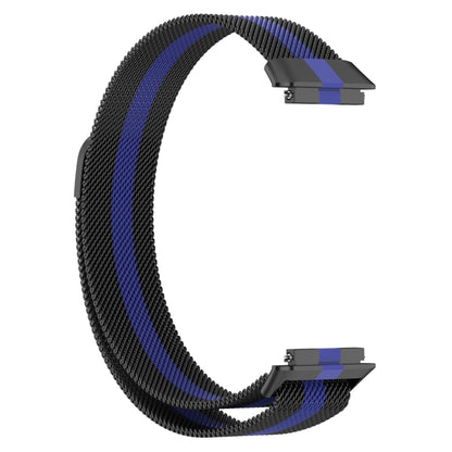 For Huawei Band 7 Milan Magnetic Watch Band(Black+Blue) by buy2fix