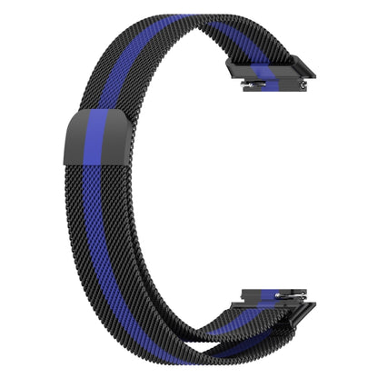 For Huawei Band 7 Milan Magnetic Watch Band(Black+Blue) by buy2fix