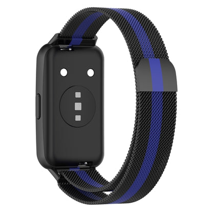 For Huawei Band 7 Milan Magnetic Watch Band(Black+Blue) by buy2fix