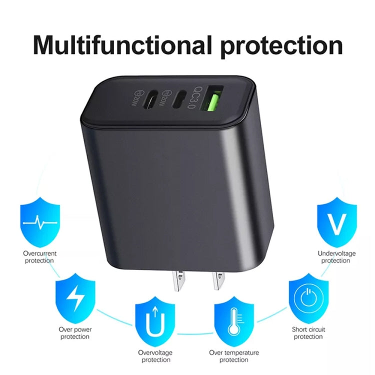 40W Dual PD + QC3.0 Ports Travel Charger for Mobile Phone Tablet(White US Plug) - USB Charger by buy2fix | Online Shopping UK | buy2fix