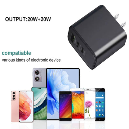 40W Dual PD + QC3.0 Ports Travel Charger for Mobile Phone Tablet(White EU Plug) - USB Charger by buy2fix | Online Shopping UK | buy2fix