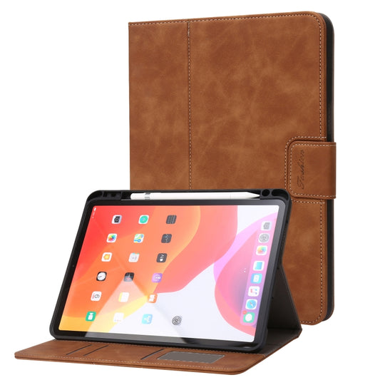 For iPad Pro 11 2022 / 2021 / 2020 / 2018 Calf Texture Horizontal Flip Leather Tablet Case(Brown) - iPad Pro 11 (2022/2021) Cases by buy2fix | Online Shopping UK | buy2fix