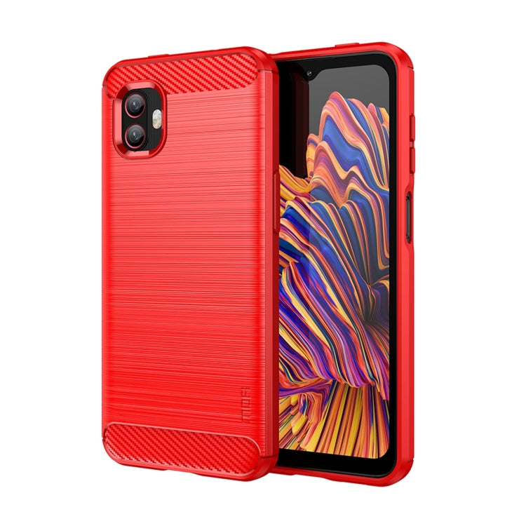 For Samsung Galaxy Xcover6 Pro / Xcover Pro 2 MOFI Gentleness Brushed Carbon Fiber Soft TPU Case(Red) by MOFI