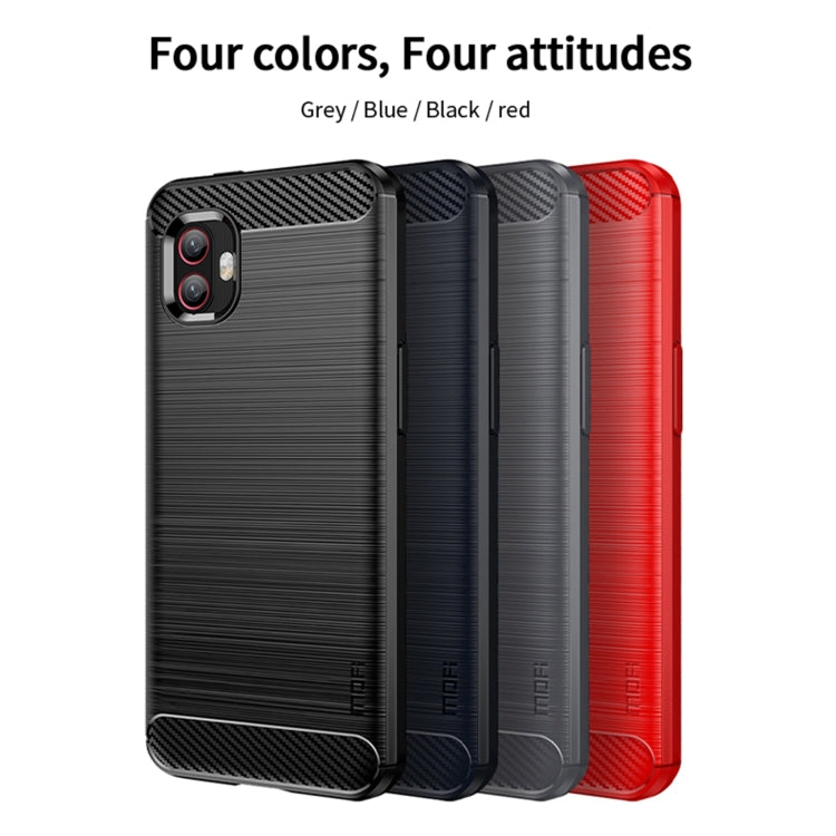 For Samsung Galaxy Xcover6 Pro / Xcover Pro 2 MOFI Gentleness Brushed Carbon Fiber Soft TPU Case(Red) by MOFI
