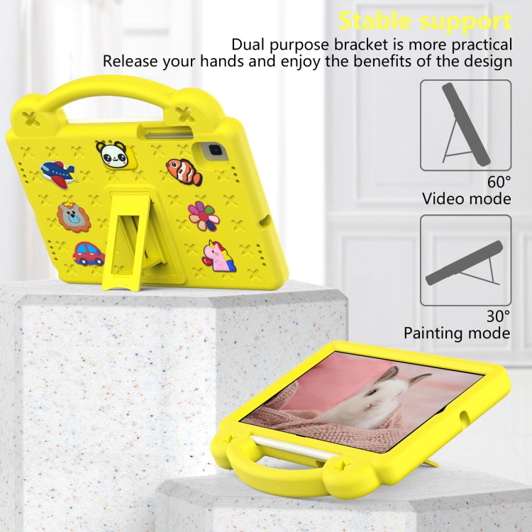 For Samsung Galaxy Tab A7 10.4 2020 T500/T505 Handle Kickstand Children EVA Shockproof Tablet Case(Yellow) - Other Galaxy Tab PC by buy2fix | Online Shopping UK | buy2fix