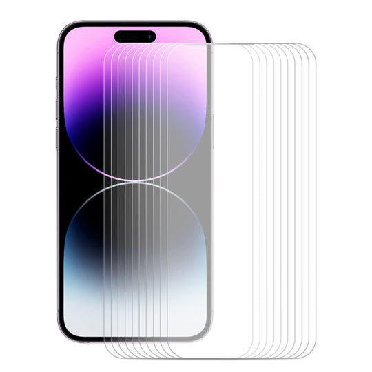 For iPhone 14 Pro Max 10pcs ENKAY 0.26mm 9H 2.5D Tempered Glass Film