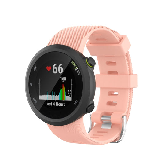 For Garmin Forerunner 45 / Forerunner 45S Universal Twill Solid Color Silicone Watch Band(Pink)