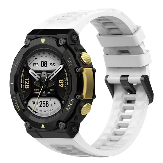 For Amazfit T-Rex 2 Silicone Leisure Watch Band(White) - Watch Bands by buy2fix | Online Shopping UK | buy2fix