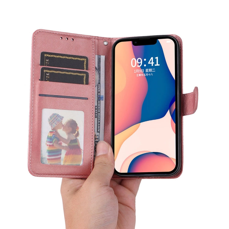 For iPhone 14 JSM Calf Texture Leather Phone Case (Pink) - iPhone 14 Cases by JUNSUNMAY | Online Shopping UK | buy2fix