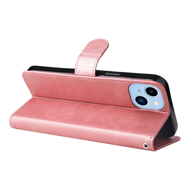 For iPhone 14 JSM Calf Texture Leather Phone Case (Pink) - iPhone 14 Cases by JUNSUNMAY | Online Shopping UK | buy2fix