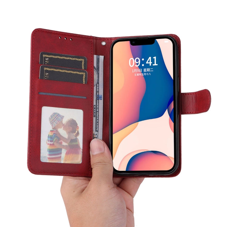For iPhone 14 JSM Calf Texture Leather Phone Case (Red) - iPhone 14 Cases by JUNSUNMAY | Online Shopping UK | buy2fix