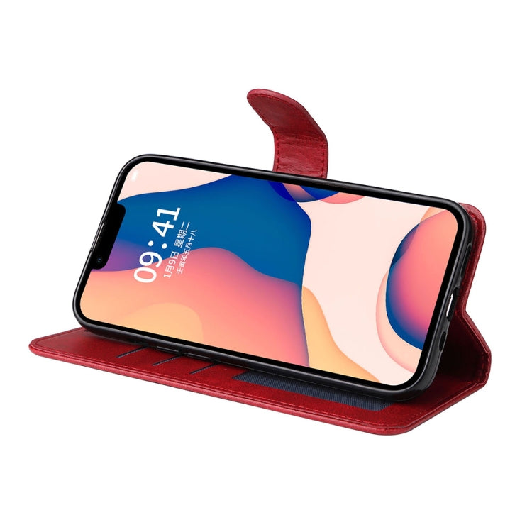 For iPhone 14 JSM Calf Texture Leather Phone Case (Red) - iPhone 14 Cases by JUNSUNMAY | Online Shopping UK | buy2fix