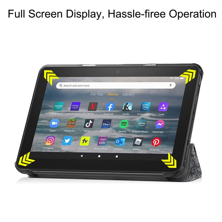 For Amazon Fire 7 12th 2022 JSM Smart Leather Tablet Case(Retro tower) - Amazon by jumper | Online Shopping UK | buy2fix