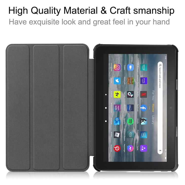 For Amazon Fire 7 12th 2022 JSM Smart Leather Tablet Case(Apricot Flower) - Amazon by jumper | Online Shopping UK | buy2fix