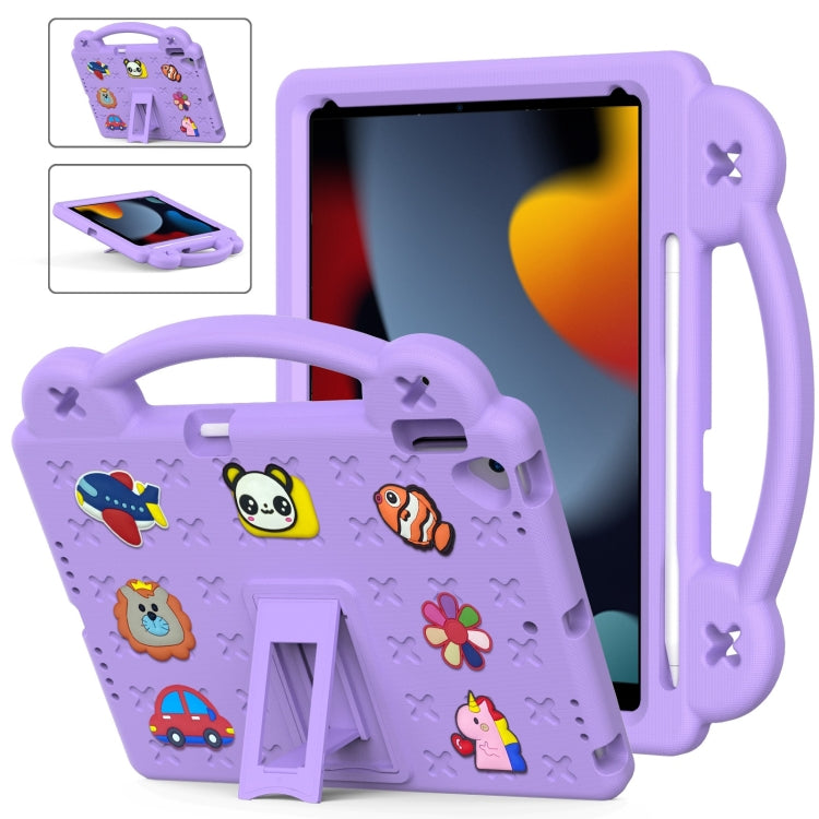For iPad 10.2 2021 / 2020 / 2019 Handle Kickstand Children EVA Shockproof Tablet Case(Light Purple) - iPad 10.2 Cases by buy2fix | Online Shopping UK | buy2fix