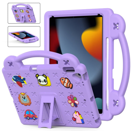 For iPad 10.2 2021 / 2020 / 2019 Handle Kickstand Children EVA Shockproof Tablet Case(Light Purple) - iPad 10.2 Cases by buy2fix | Online Shopping UK | buy2fix
