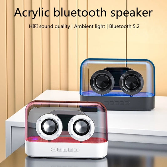 K9 Transparent RGB Portable Wireless Bluetooth Speaker Support AUX FM TF Card(Black) - Desktop Speaker by buy2fix | Online Shopping UK | buy2fix
