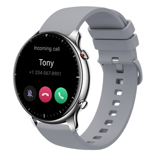 For Amazfit GTR 2 22mm Solid Color Soft Silicone Watch Band(Grey)