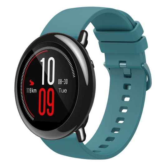 For Amazfit Pace 22mm Solid Color Soft Silicone Watch Band(Pine Green) - Watch Bands by buy2fix | Online Shopping UK | buy2fix